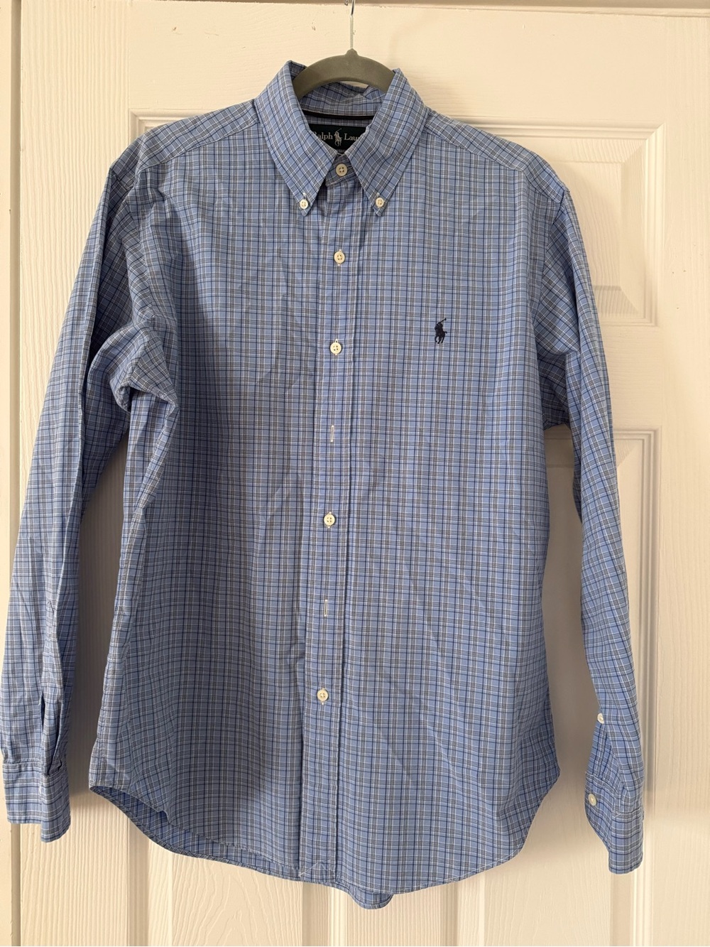 Ralph Lauren Light Blue Plaid Long-Sleeve Button-Down Shirt